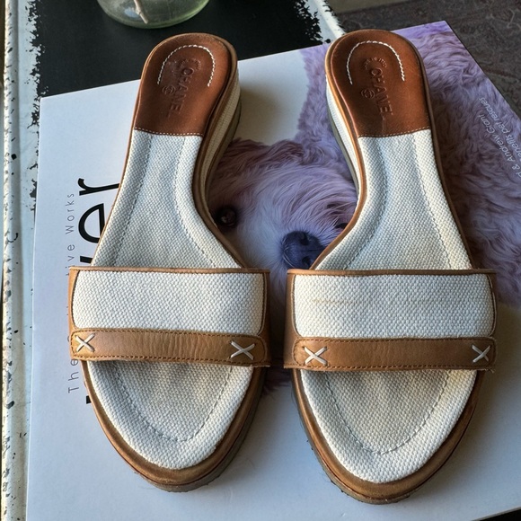 Chanel Cavas & Leather Sandals - Picture 2 of 11